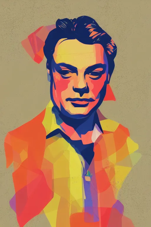 Prompt: minimalist boho style art of a colorful viktor orban, illustration, vector art