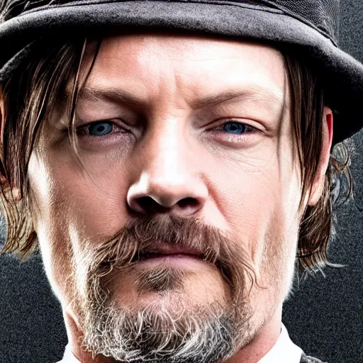 Image similar to Norman Reedus in Peaky Blinders, portrait photo