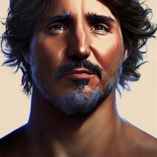 Image similar to portrait justin trudeau blackface!!!, sci - fi and fantasy, intricate highly detailed digital painting, artstation, concept art, smooth and sharp focus, illustration, art by tan zi and ayanamikodon and alphonse mucha and wlop