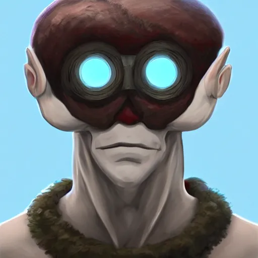 Image similar to one - eyed troll, cyclops, man with a beholder head, cyclopean giant, tuxedo, digital portrait, 4 k, trending on artstation, ghibli