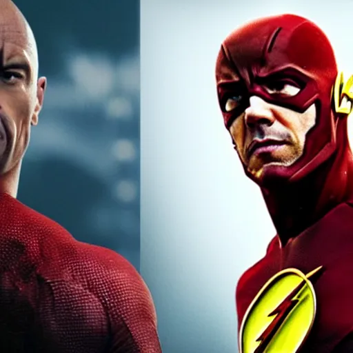 Prompt: The Rock as the Flash