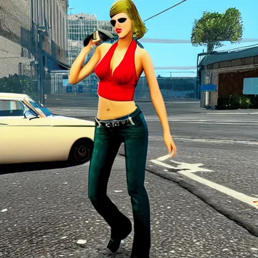 Prompt: gta style, gorgeous, girl