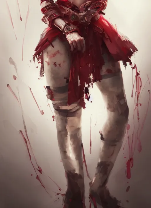 Image similar to a highly detailed illustration of short hair cute japanese girl wearing blood stained hoodie and bandages on legs, dramatic sadistic smile pose, intricate, elegant, highly detailed, centered, digital painting, artstation, concept art, smooth, sharp focus, league of legends concept art, WLOP