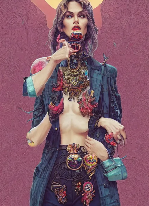 Image similar to Cindy Crawford :: by Martine Johanna and Simon Stålenhag and Chie Yoshii and Casey Weldon and Guillermo del toro :: ornate, dynamic, particulate, rich colors, intricate, elegant, highly detailed, centered, artstation, smooth, sharp focus, octane render, 3d