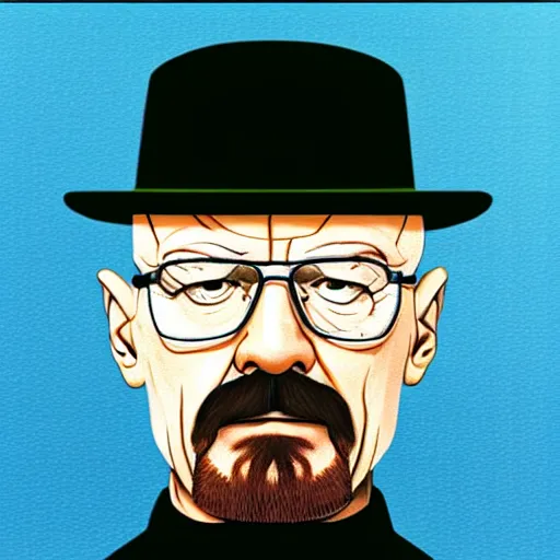 Prompt: Walter White in the style of René Magritte