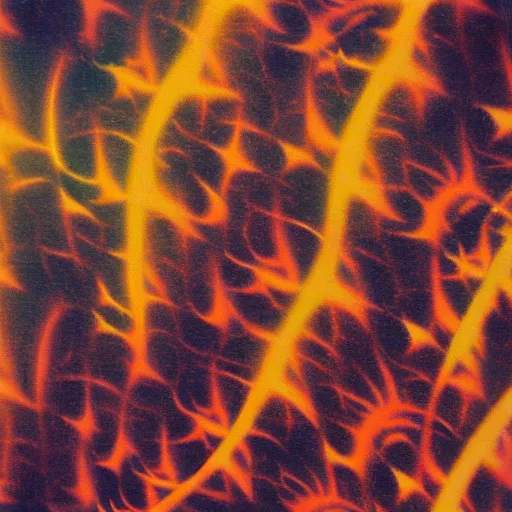 Prompt: FRactal made of fire in a parking lot, polaroid photo, dreamy, autochrome
