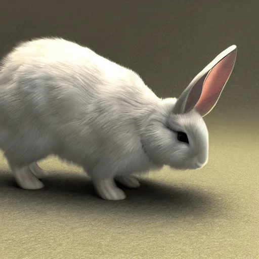 Image similar to rabbit with Realistic graphics, 3d render,
