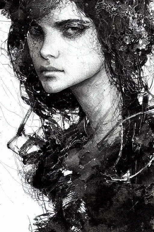 Prompt: portrait of melina from elden - ring, pen and ink, intricate line drawings, by craig mullins, ruan jia, kentaro miura, greg rutkowski