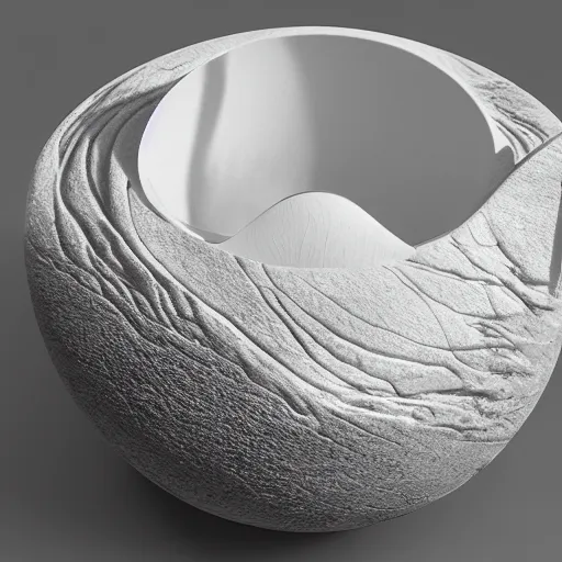 Image similar to a marble sculpture of leaf textured coffee cup by Zaha Hadid , 3d architecture, masterpiece