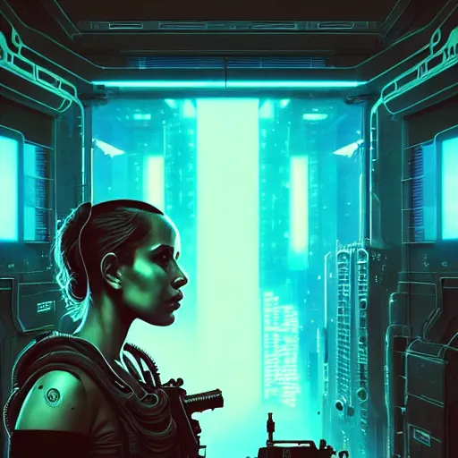 Image similar to cyberpunk synth, hyper - realistic portrait of a futuristic turtle soldier, cyberpunk, intricate, lifelike, by atey ghailan, by greg rutkowski, by greg tocchini, by james gilleard, by joe fenton, by kaethe butcher, dynamic lighting, gradient light blue, brown, cinematic lighting color scheme, sharp focus, grunge aesthetic