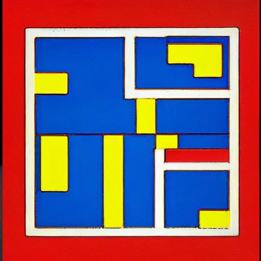 Prompt: french Polynesia by piet mondrian, de Stijl art mouvement