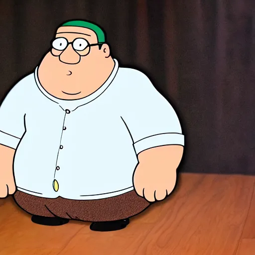 Prompt: a real life photo of peter griffin