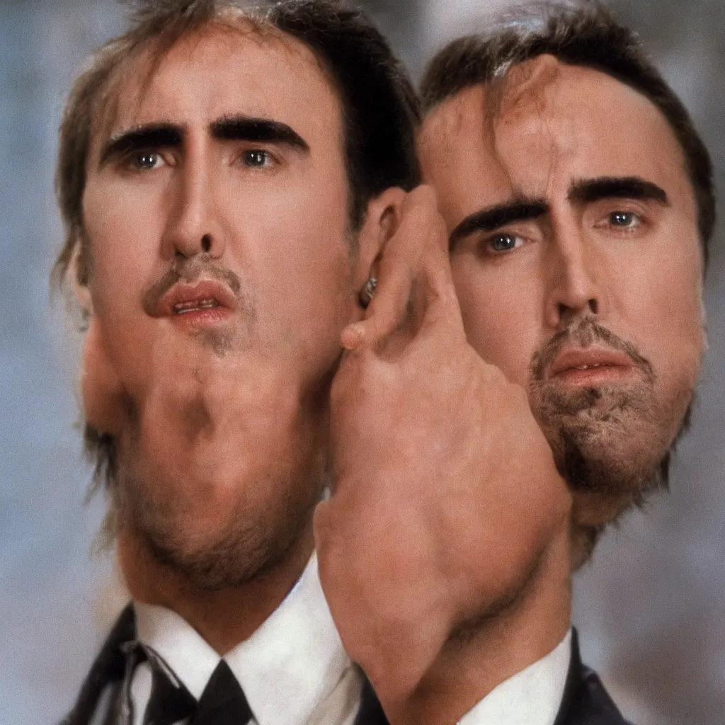 Image similar to full body photograph of nicolas cage in 1 9 8 9 young handsome thin face detail hd 8 k