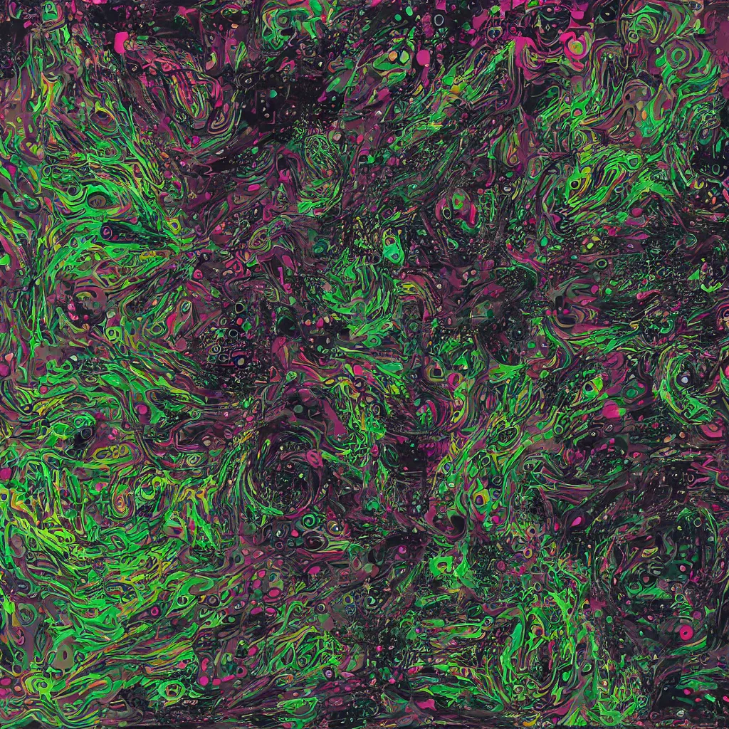 Image similar to big toad, glitches, shapes, artwork, abstract, acrylic, oil, clay, lines, vektroid, dots, drips, spots, tears, leaks, glitch, pixels, geometry, data, datamosh, data, motherboard, minimal, vinyl, binary, code, cybernetic, painting, dark, eerie, cyber