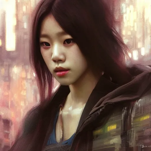 Image similar to jisoo of blackpink, hyperrealistic portrait, bladerunner street, art of elysium by jeremy mann and alphonse mucha, fantasy art, photo realistic, dynamic lighting, artstation, poster, volumetric lighting, very detailed face, 8 k, award winning