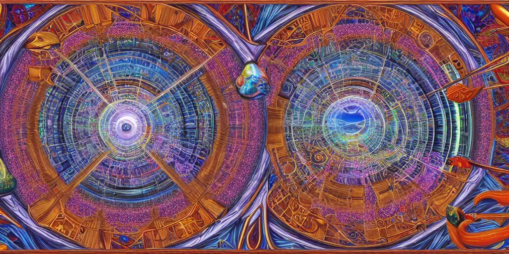 Image similar to memory palace, masterpiece composition, 8 k resolution, ultra fine illustration, art by alex grey and tokio aoyama, highly detailed,