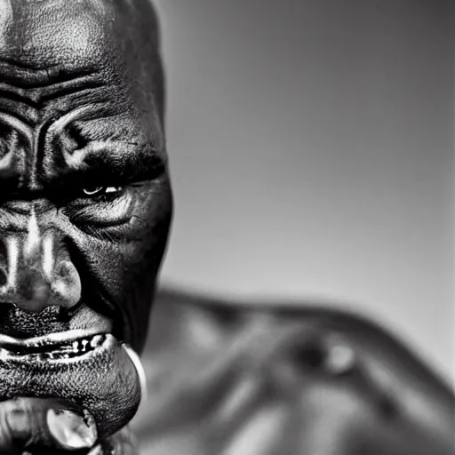 Image similar to black and white photo, portrait of Congolese voodoo master by sebastiao salgado, realistic, Leica, medium format, cinematic lighting, parallax, high resolution,