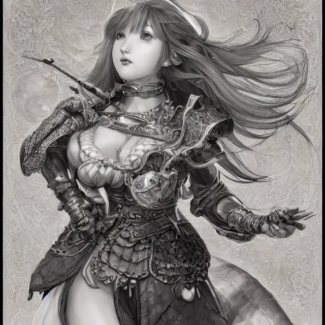 Image similar to the portrait of neutral good female cleric bard as absurdly beautiful, gorgeous, elegant, sophisticated gravure idol, an ultrafine hyperdetailed illustration by kim jung gi, irakli nadar, intricate linework, sharp focus, bright colors, octopath traveler, final fantasy, unreal engine 5 highly rendered, global illumination, radiant light, detailed and intricate environment