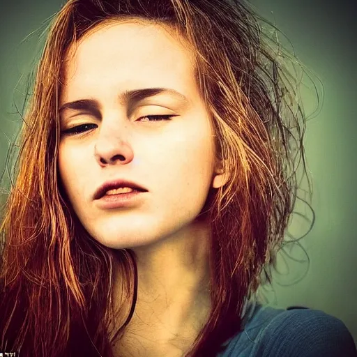 Prompt: an amazing award winning colour photo of a beautiful face of a happy female, very sharp, hyperdetailed, cinematic atmospheric photo