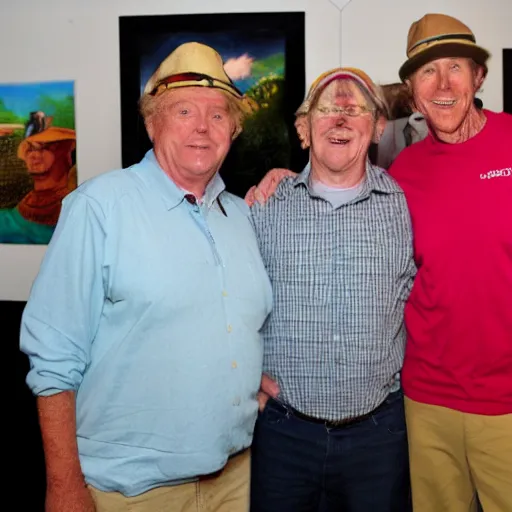 Image similar to gilligan and the skipper attend an art opening,