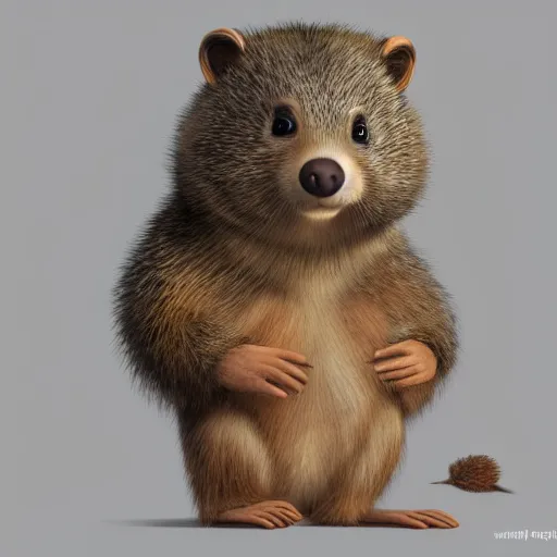 Image similar to hyperrealistic dslr film still of justin bieber disguised as anthropomorphous woodchuck, stunning 8 k octane comprehensive 3 d render, inspired by istvan sandorfi & greg rutkowski & unreal engine, perfect symmetry, dim volumetric cinematic lighting, extremely hyper - detailed, incredibly real lifelike attributes & flesh texture, intricate, masterpiece, artstation