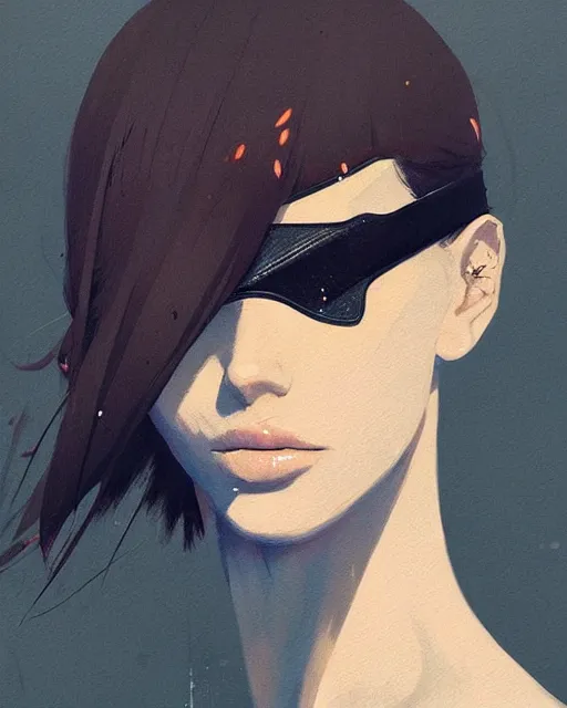 Image similar to a ultradetailed beautiful painting of a stylish woman with an eyepatch over her left eye, by conrad roset, greg rutkowski and makoto shinkai trending on artstation