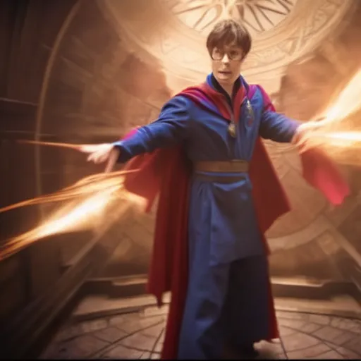 Image similar to Film still of Harry Potter as Dr. Strange, from Avengers: Endgame (2019)