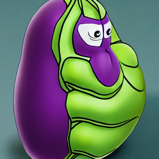 Image similar to thanos as an eggplant with eggplant features with the face of thanos, realistic, hyperrealistic, ultra realistic, real, real world, highly detailed, very detailed, extremely detailed, intricate details, 8 k resolution, hd quality