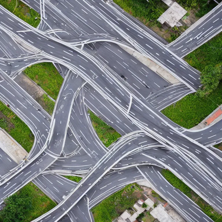 Image similar to aerial view of road intersection in the city