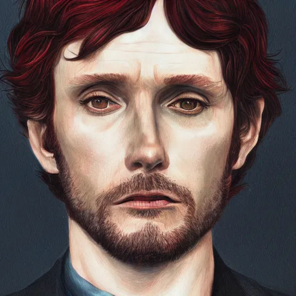 Prompt: will graham, dark, red, by martine johanna, golden ratio, environment, hyper detail, concept artbook, ealistic, photorealistic,