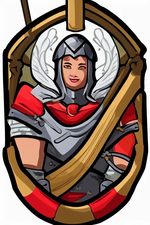 Image similar to Portrait of a lian in a medieval armor, knight, medieval, sticker, colorful, illustration, highly detailed, simple, smooth and clean vector curves, no jagged lines, vector art, smooth