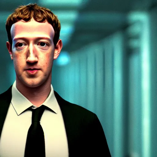 Image similar to a screenshot of mark zuckerberg as neo in the matrix