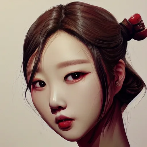 Prompt: a korean frog princess, artstation, painted by artgerm