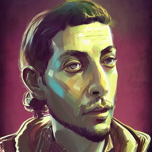 Prompt: portrait disco elysium art-style