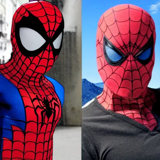 Image similar to Peruvian Spiderman with his mask taken off