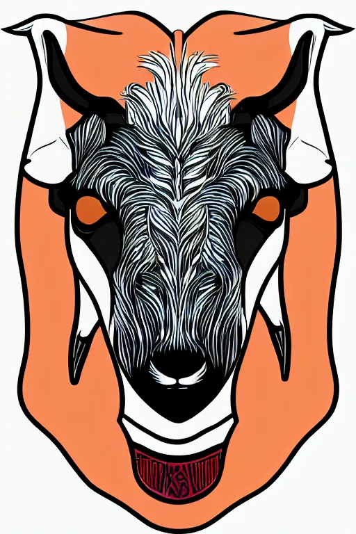 Prompt: Portrait of a drug dealer goat, sticker, andromorphic, colorful, illustration, highly detailed, simple, smooth and clean vector curves, no jagged lines, vector art, smooth