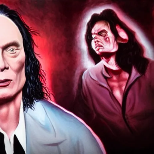 Prompt: tommy wiseau, hyperrealistic, photorealistic, hyperdetailed, horror lighting