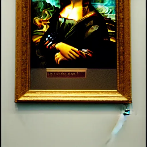 Image similar to mona lisa angry on the museum visitors