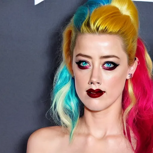 Image similar to amber heard as harley quinn.