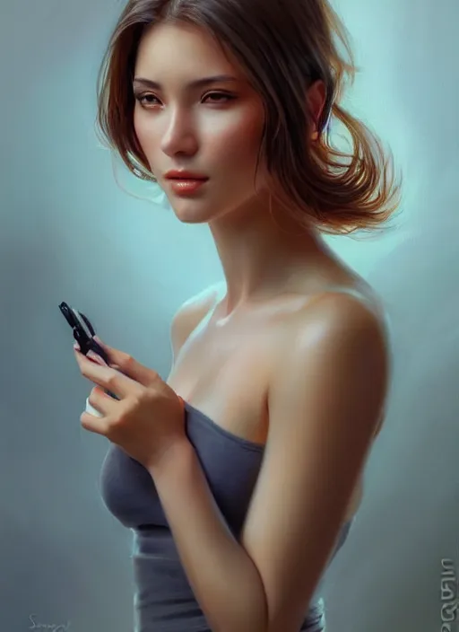 Image similar to image of a gorgeous young woman in the style of stefan kostic, realistic photo, sharp focus, 8k high definition, insanely detailed, intricate, elegant, art by stanley lau, artgerm