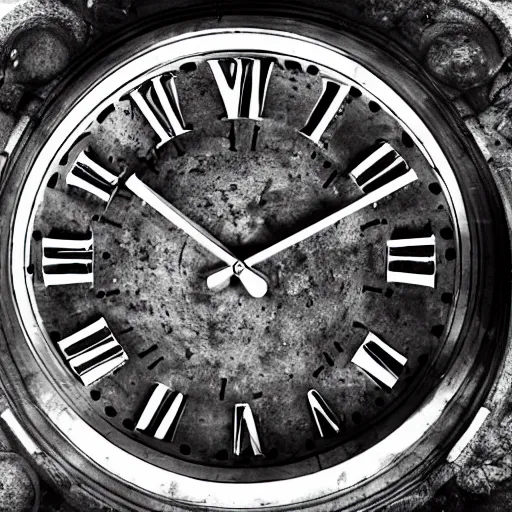 Image similar to clock underwater, award winning black and white photography, high contrast, high definition