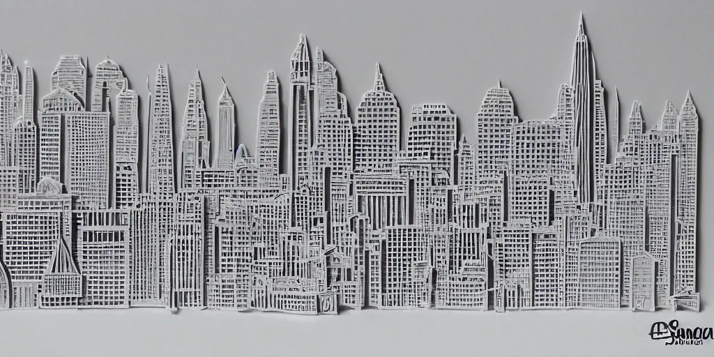 Image similar to papercraft scene paper cut out of san francisco