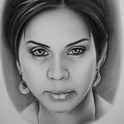 Image similar to isabel pantoja, pencil drawing.