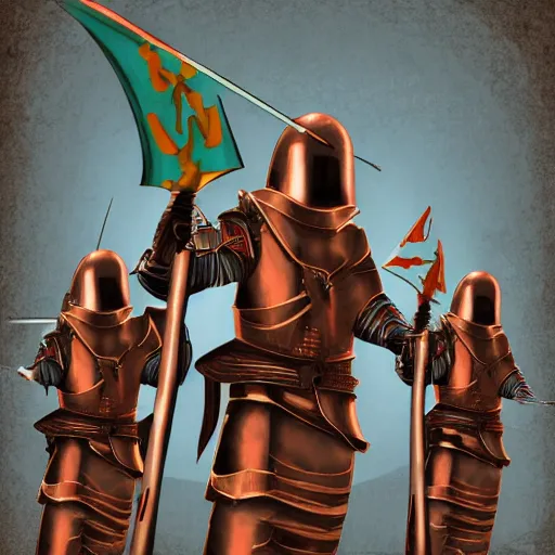 Image similar to digital art color photograph of crusader knights in armor fighting