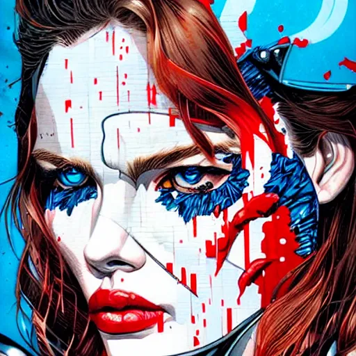 Prompt: blood in ocean intricate details by MARVEL comics and Sandra Chevrier