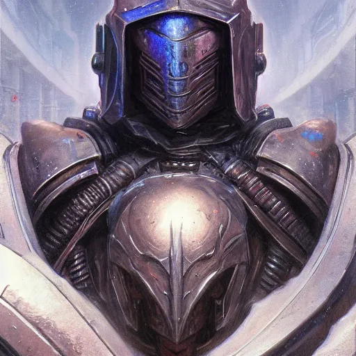 Image similar to the eldritch void knight as a realistic d & d cyberpunk knight, closeup portrait art by donato giancola and greg rutkowski, vintage retro scifi, realistic face, digital art, trending on artstation, symmetry!!