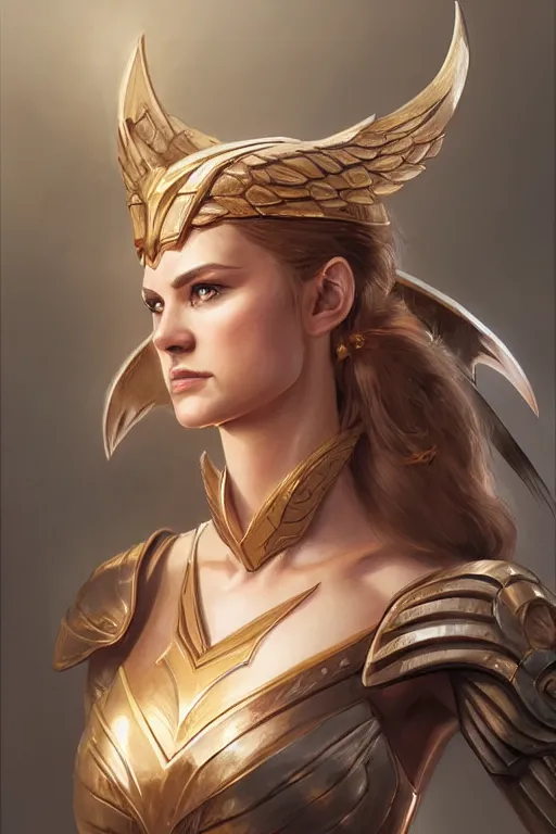 Image similar to amazon valkyrie athena, d & d, fantasy, portrait, highly detailed, headshot, digital painting, trending on artstation, concept art, sharp focus, illustration, art by artgerm and greg rutkowski and magali villeneuve