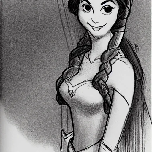 Image similar to milt kahl sketch of victoria justice as princess padme from star wars episode 3