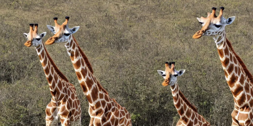 Image similar to giraffe army