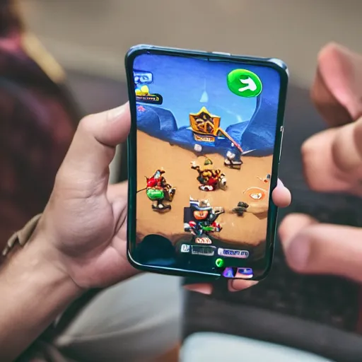 Image similar to two people playing clash royal on the smartphone the whole day